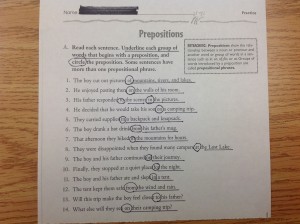 Example of fourth grade work