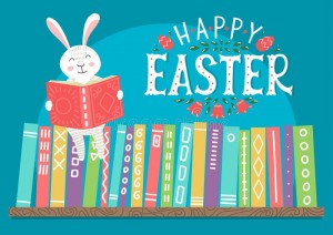 happy-easter-bunny-reading-book-bookshelf-lettering-cute-greeting-illustration-children-libraries-bookstors-schools-140485655