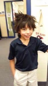 Crazy hair day isn't until tomorrow.