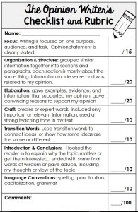 opinion rubric