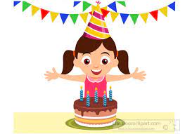 Birthday Clipart - excited-girl-celebrating-birthday-with-cake-clipart -  Classroom Clipart