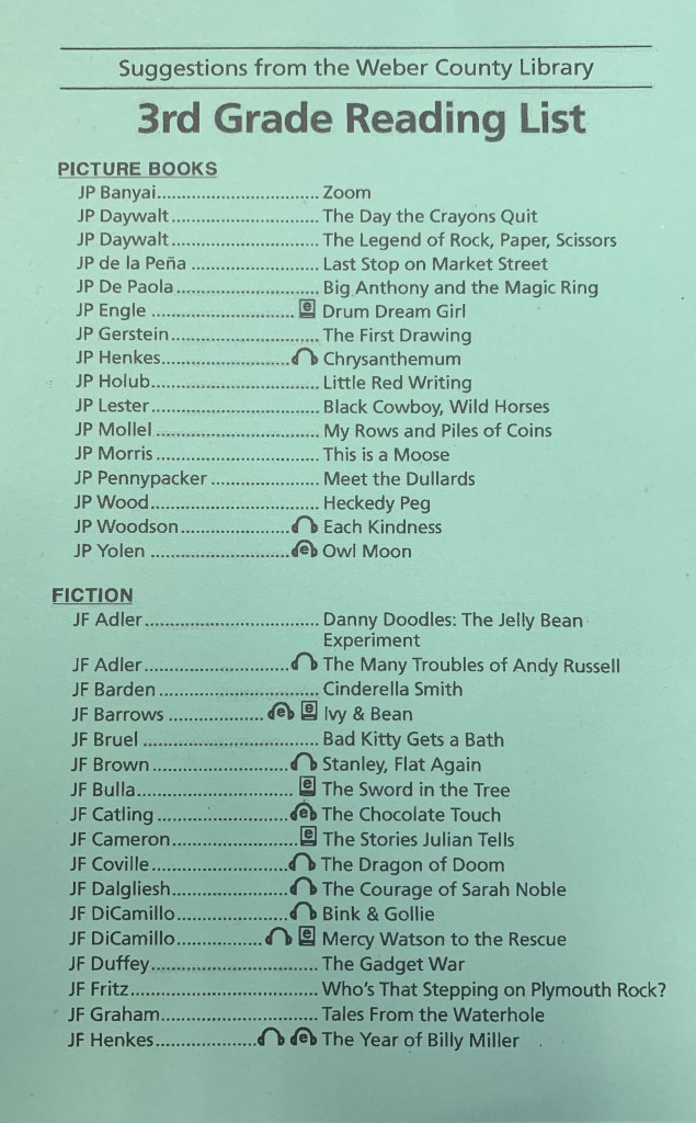 3rd Grade Reading List